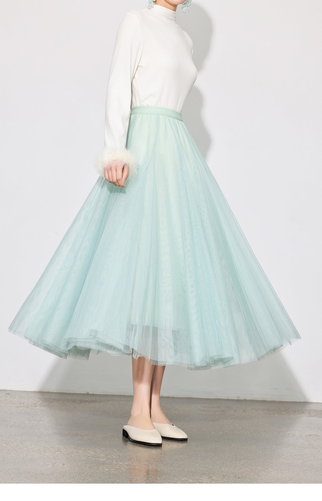 Chic Layered Tulle Skirt — High Waist Fairy Midi A-Line Skirt