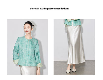 Chic High-End Diagonal Cut Satin Mermaid Skirt