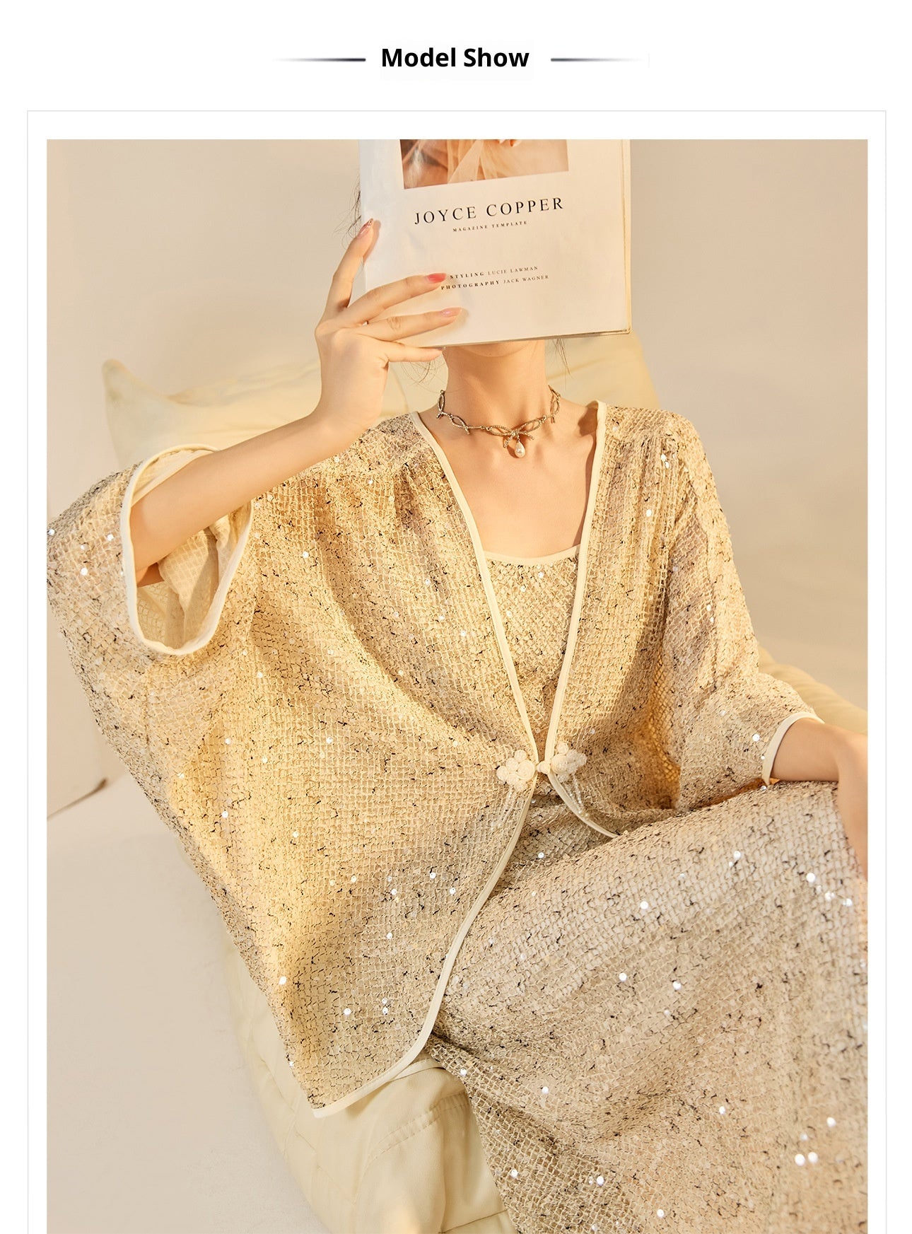 Autumn New Chinese Sequin Embroidered High-End Coat Dress Set