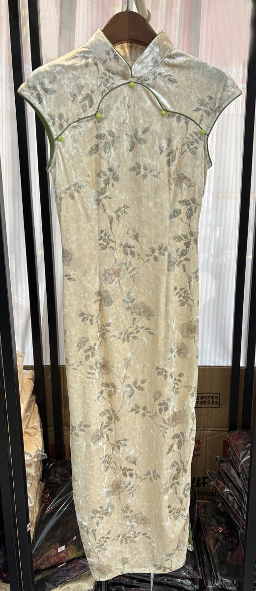 New Chinese Style Cheongsam – Blue Elegant Daily Dress