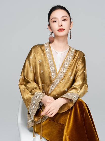 High-End Butterfly Embroidered Outerwear for Women