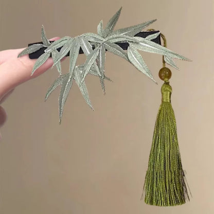 Orchid tassel headdress with side clips and new Chinese flower hairpins