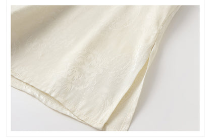 2025 New Chinese Style Elegant Jacquard Shirt | High-End Embroidered Button Top