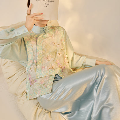 Embroidered Mulberry Silk Vest – New Chinese Style Women's Top