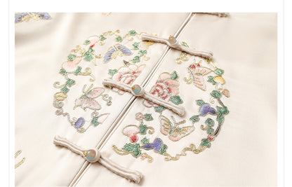 2026 Autumn New Chinese Style Printed Embroidered Acetate Coat for Women