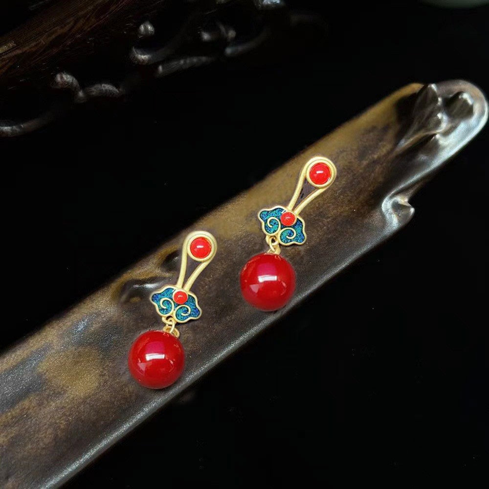 Ancient Style Retro Palace Earrings | Elegant Chinese Style Jewelry for Women