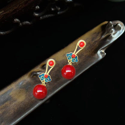 Ancient Style Retro Palace Earrings | Elegant Chinese Style Jewelry for Women