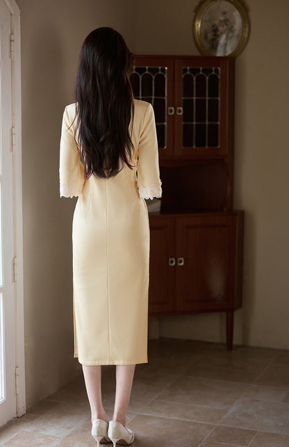 Purple Cheongsam 2025 – Elegant Young Chinese Style Autumn Dress