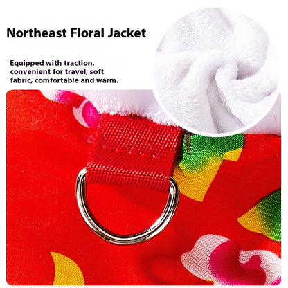 Retro Northeast Floral Coat Two-Leg Pet Clothes for Cats & Dogs
