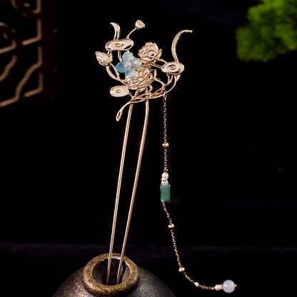 Elegant Ancient Costume Perm Flower Hairpin Hanfu Tang Style Hair Accessory