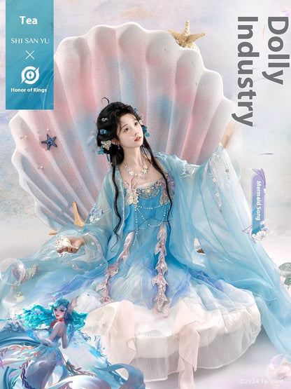 Fairy Tang Hanfu — Heavy Embroidery Large Sleeve Slip Dress for Women