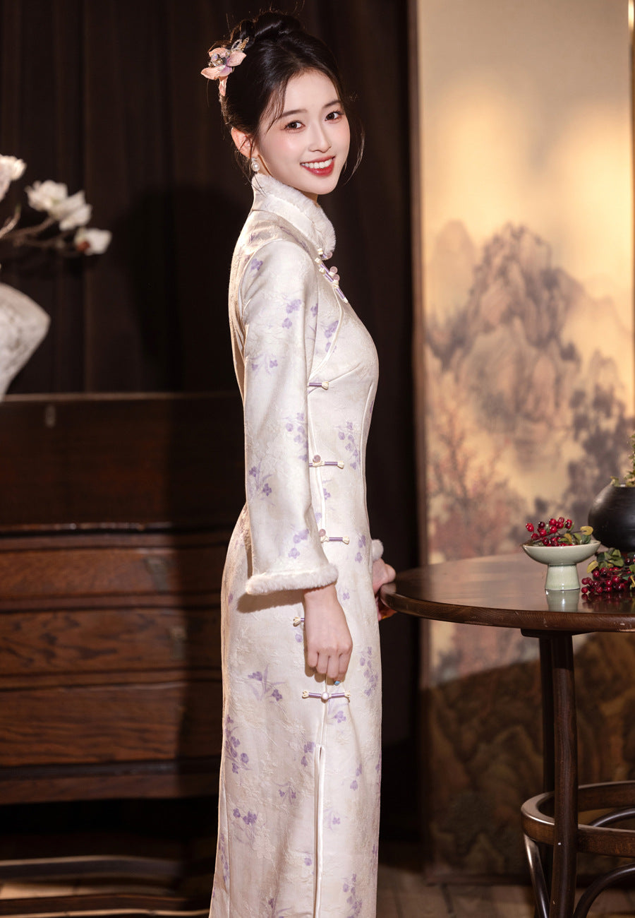 Elegant Improved Qipao – New Chinese Gentle Retro Winter Style