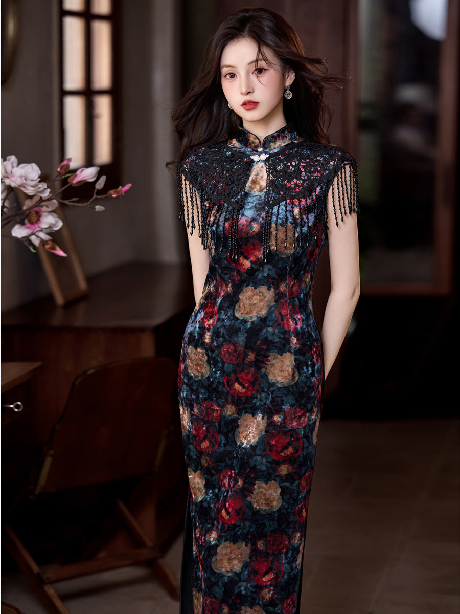 New Chinese Style Cheongsam – Retro Sleeveless Slimming Dress
