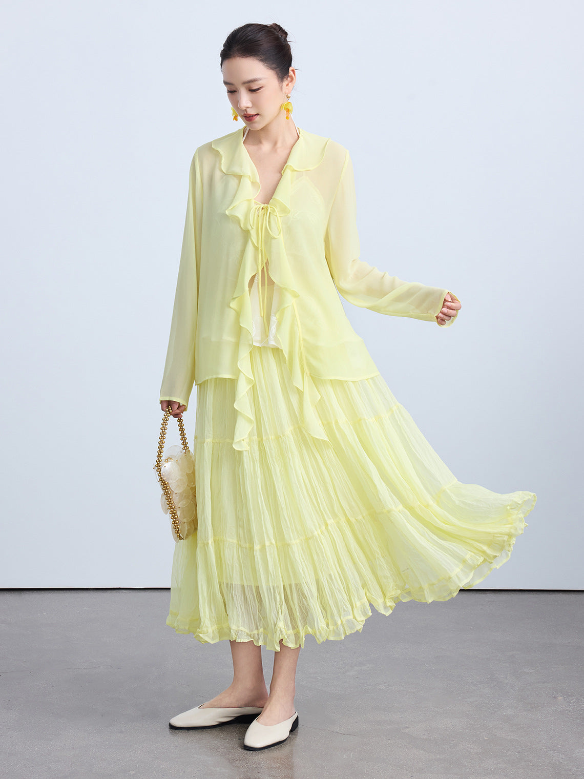 Chic Elastic Waist Patchwork Half Skirt for Women