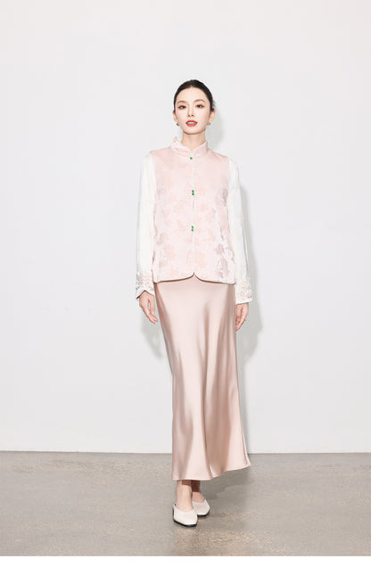 High-End Elegant Jacquard Vest Top for Women