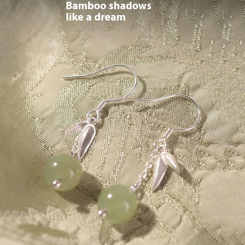 Ancient Style Bamboo Shadow Earrings — Elegant Chinese Style Gift Earrings
