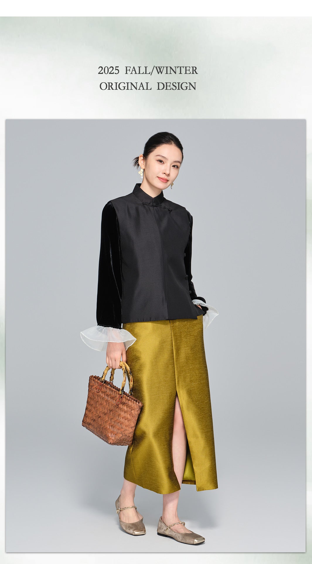 Stylish Black Stand Collar Tank Top