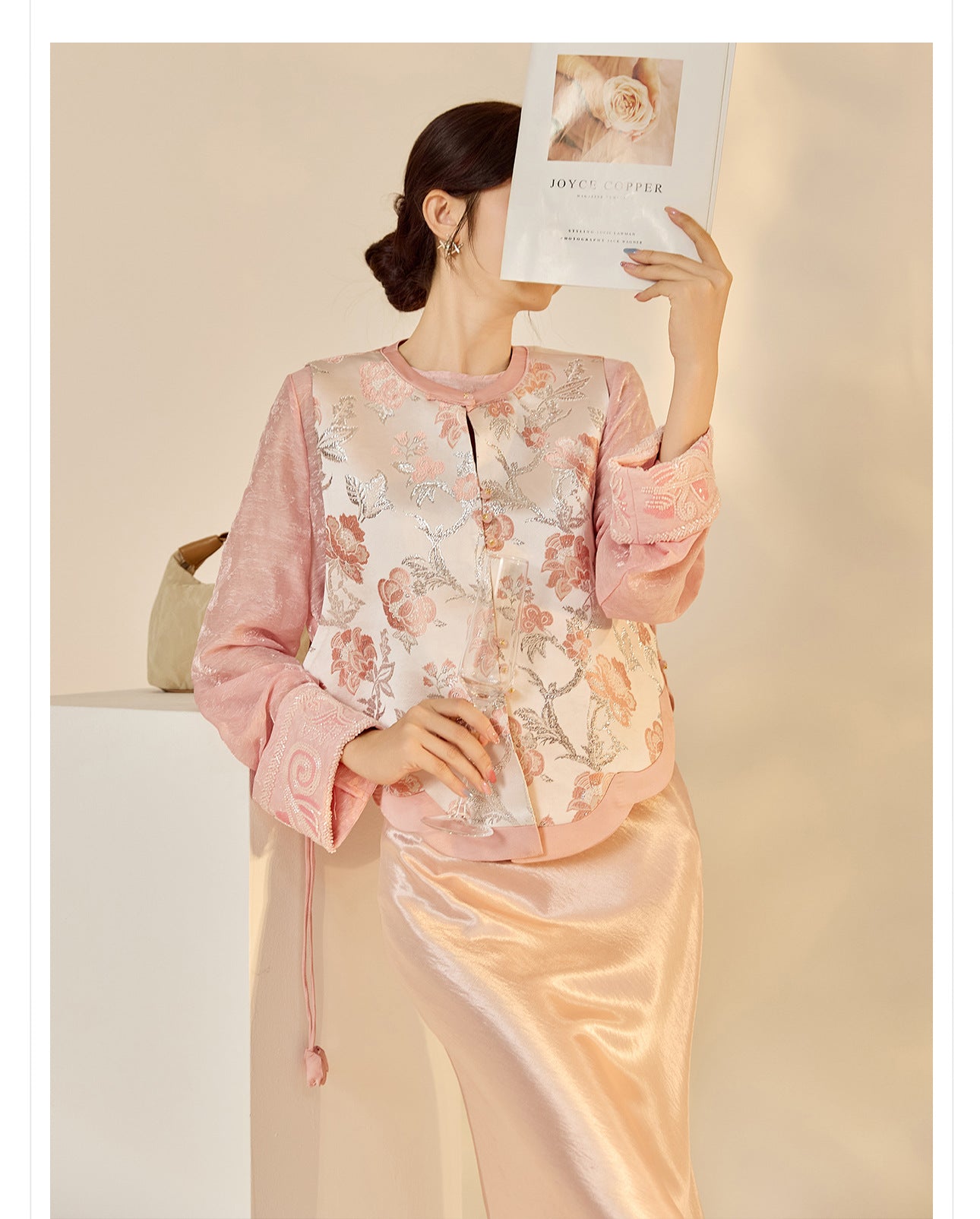 Elegant Jacquard Sleeveless Vest & Skirt Set for Autumn