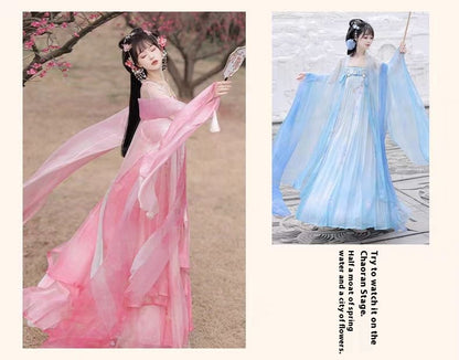 Tang Style Hanfu Set — Embroidered Ru Skirt & Large Sleeve Shirt