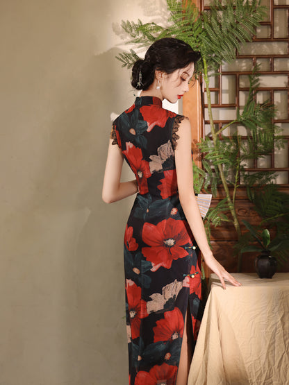 Elegant Youth Cheongsam – Sleeveless Retro High-End Dress