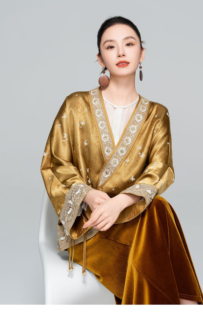 High-End Butterfly Embroidered Outerwear for Women