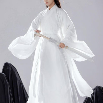 Elegant Gentleman Hanfu Mens Fairy Style Ancient Costume Large Sleeve Shirt