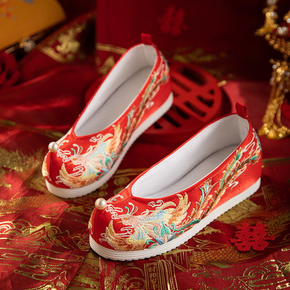 Autumn 2025 Hanfu Shoes — Bride Xiuhe Shoes with Inner Height for Women