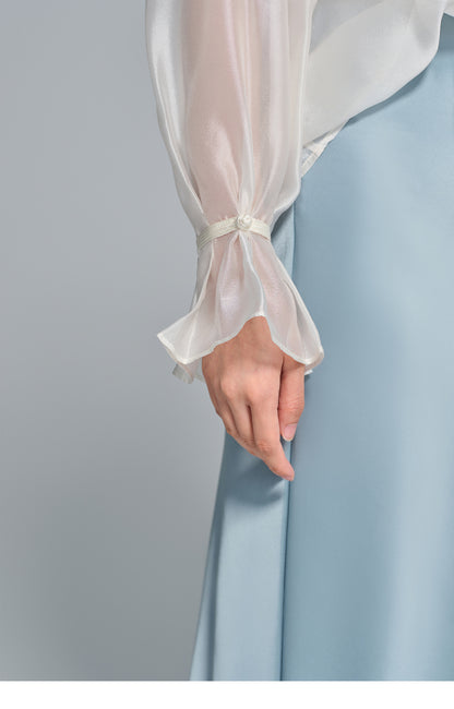 High-End Soft Gauze Long Sleeve Top for Women