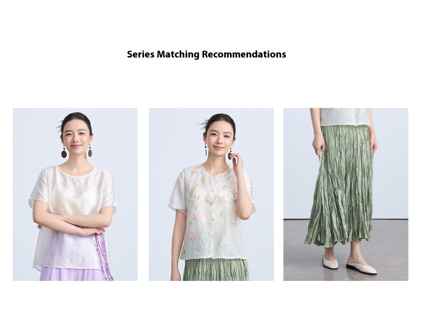 High-Waist Pleated Midi Skirt with Elastic Waist