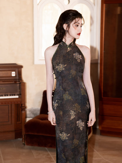 Elegant Slim Fit Cheongsam – 2025 Black Retro Qipao
