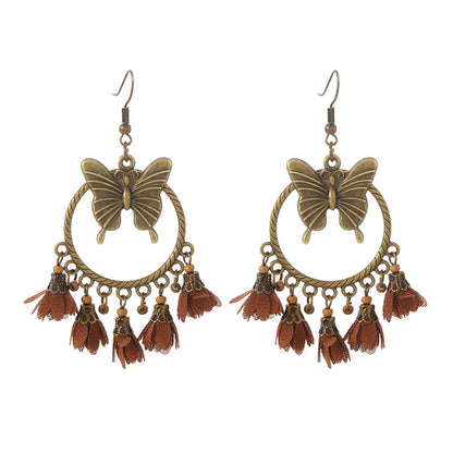 Vintage Boho Tassel Earrings — Niche Chinese Ethnic Long Drop Earrings