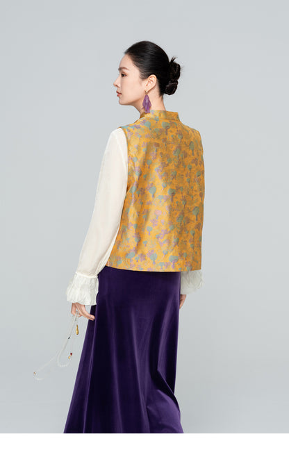 Stylish Sleeveless Vest with Stand Collar