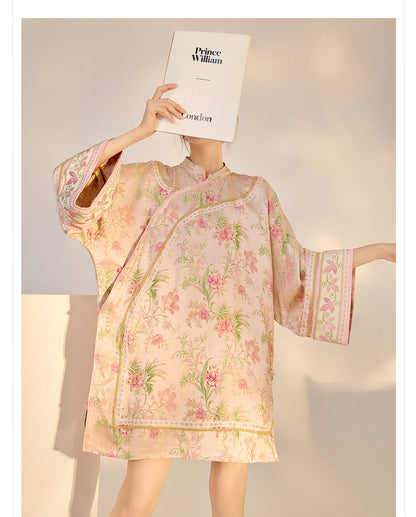 2026 Summer New Chinese Style Printed Rayon Loose Elegant Blouse