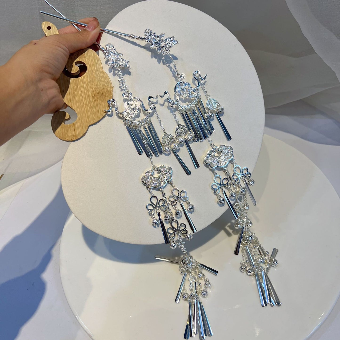 Warring States Robe Hanfu Hair Accessories Qin Han Wei Jin Silver Hairpin