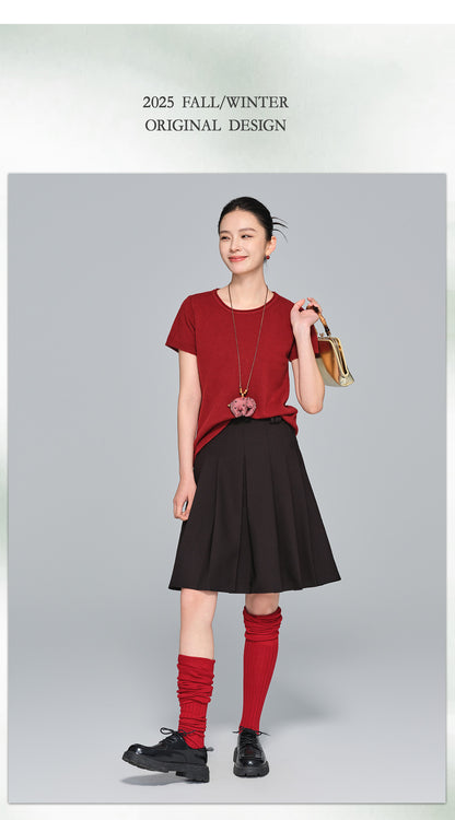 Early Autumn High-Waist Pleated Blazer Skirt