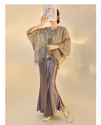 Elegant National Style Jacquard Beaded Embroidery Women's Set