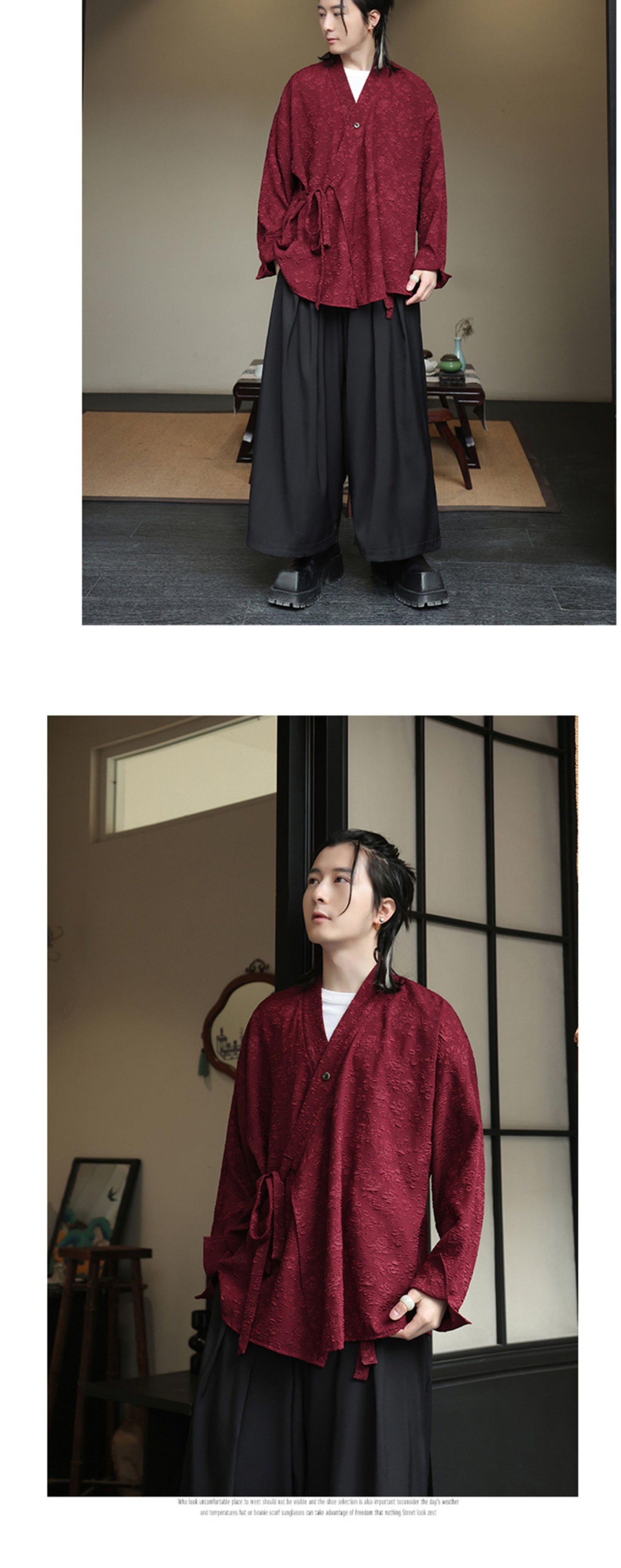 Mens Chinese Style Cardigan Hanfu Button Up Cotton Linen Jacket