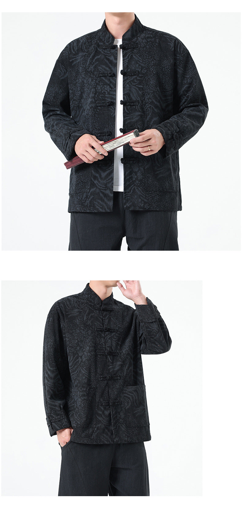 Mens Chinese Hanfu Tang Suit Retro Ancient Style National Top