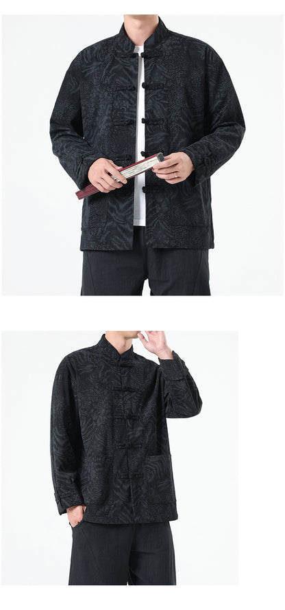 Mens Chinese Hanfu Tang Suit Retro Ancient Style National Top