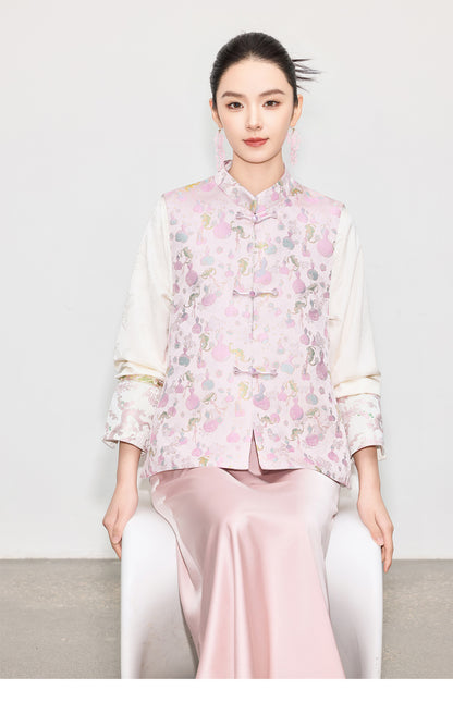 Stylish Retro Jacquard Vest Top for Women