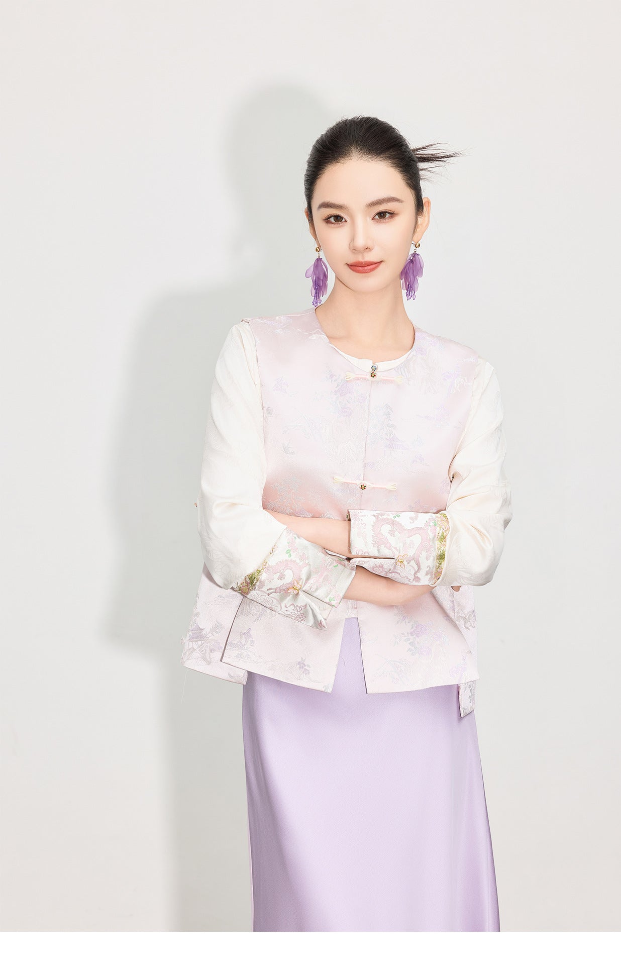 Stylish Button-Up Jacquard Vest for Women