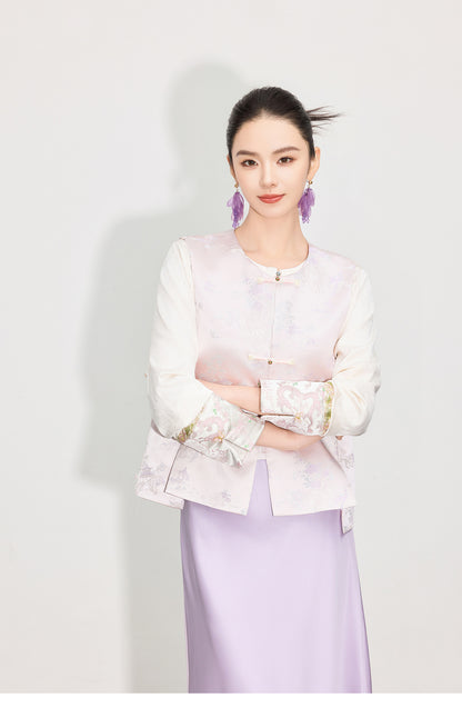 Stylish Button-Up Jacquard Vest for Women