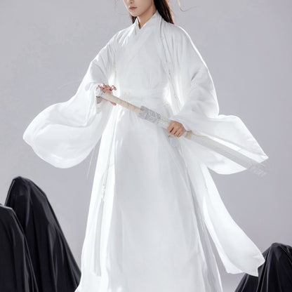 Elegant Gentleman Hanfu Mens Fairy Style Ancient Costume Large Sleeve Shirt