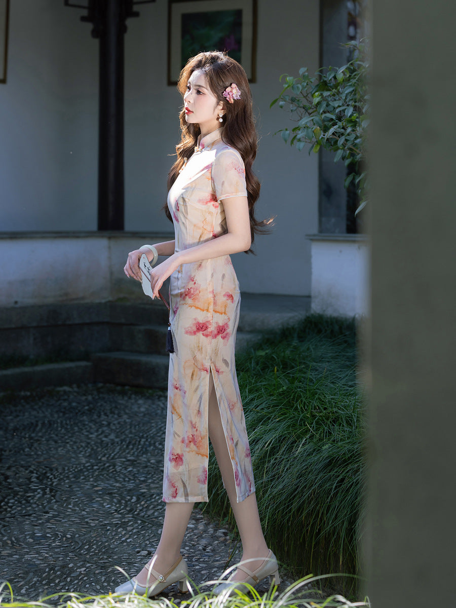New Chinese Style Qipao – Simple Elegant Women's Dress