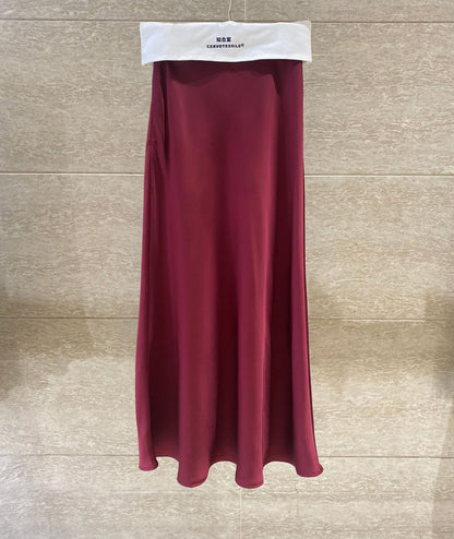 Chic Glossy Satin Mermaid Half Skirt, High-End Design