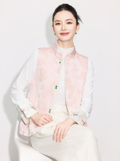 High-End Elegant Jacquard Vest Top for Women