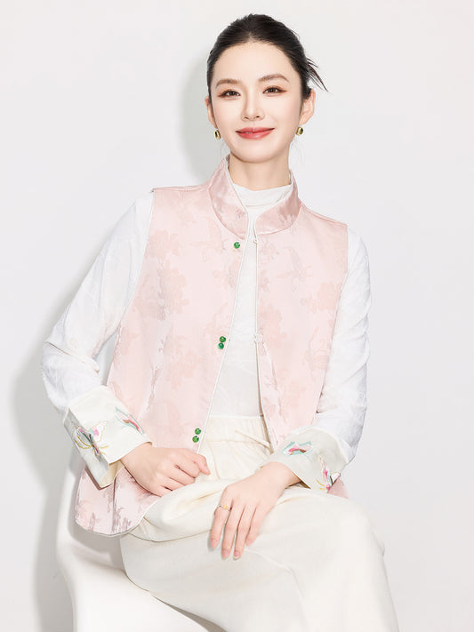 High-End Elegant Jacquard Vest Top for Women