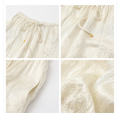 2026 New Chinese Style Elegant Acetate Wide-Leg Pants for Women