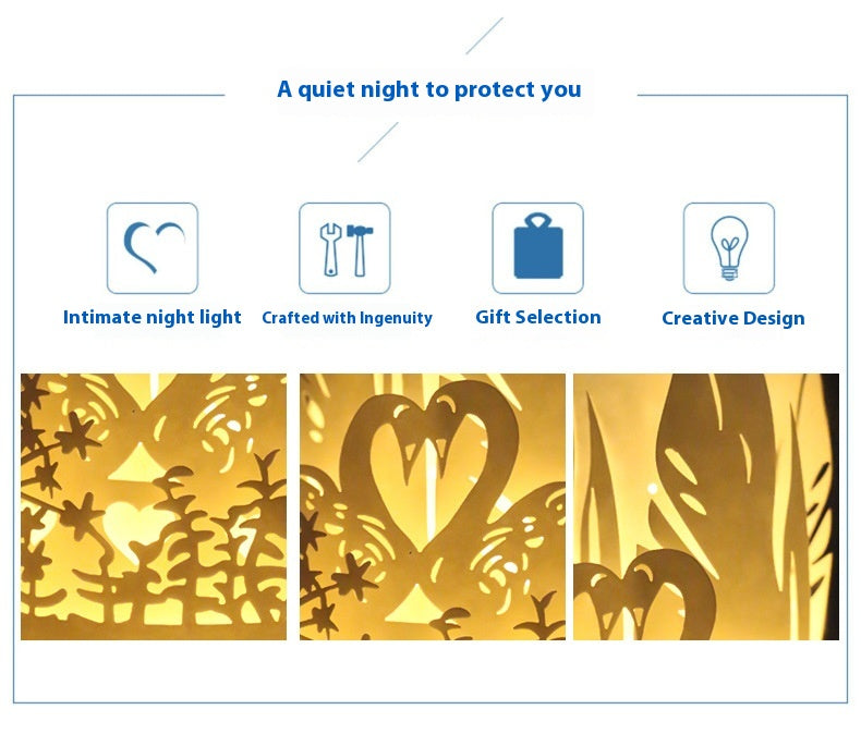 DIY 3D Paper Carving Lamp Handmade Panoramic Night Light