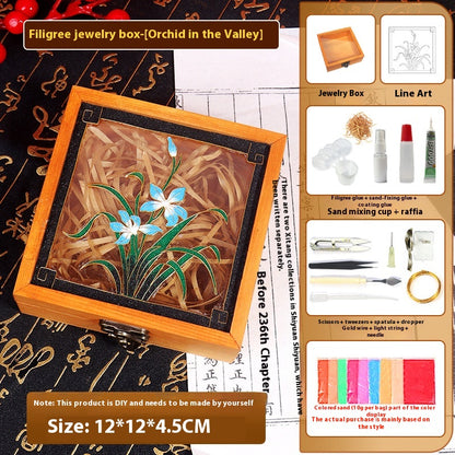 Handmade Cloisonné Enamel Jewelry Box DIY Kit — Chinese Style Craft Gift Set